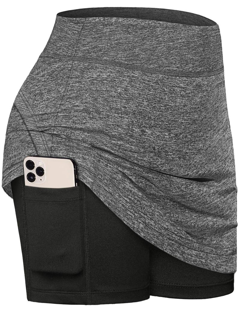 Fulbelle Tennis Skirts for Women, Summer Golf Skorts Skirts for Women with Pockets Cute Athletic Skort Running Skirt High Waisted Grey X-Large - Image 1